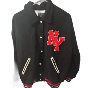 New Look New York Mens Varsity Jacket Size Large